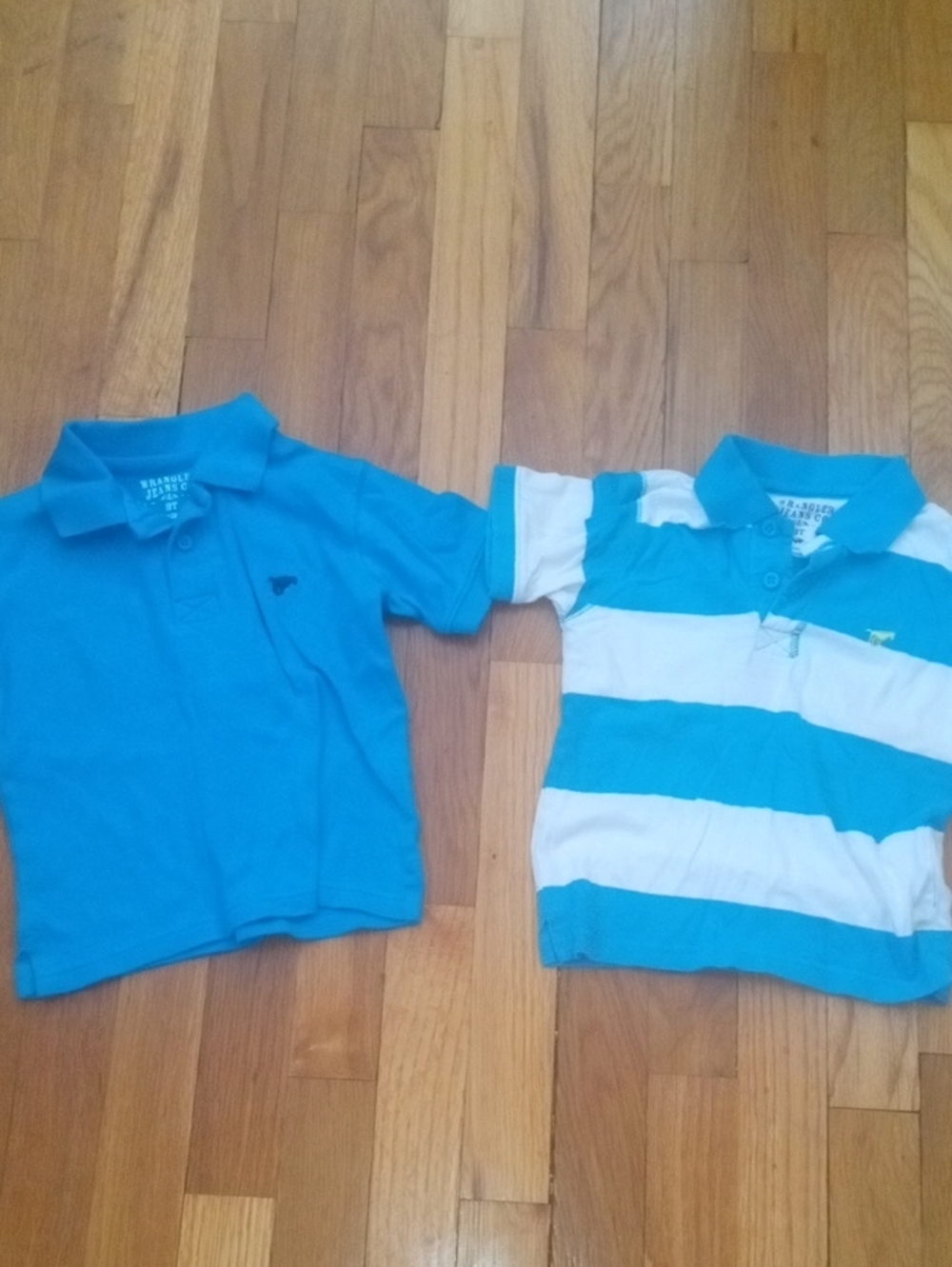 boys 3t polo shirts, turquoise and striped